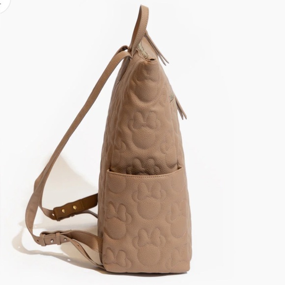 Freshly Picked X Disney Tan Faux Leather Oh My Minnie Mouse Embossed Backpack - Picture 3 of 13